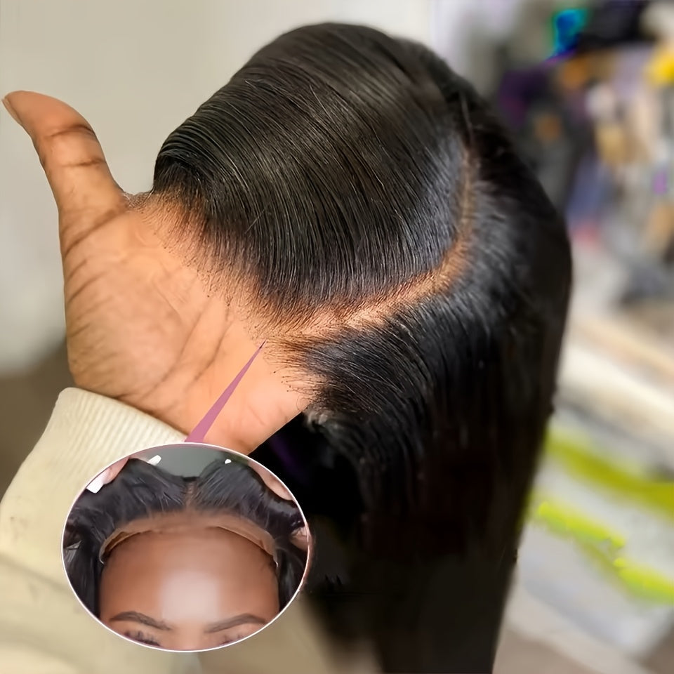 Hot Selling New Styles 5X5 HD Lace Straight Wig, Glueless Wig Put on And Go Glueless Closed Wig, Easy to Wear Human Hair Straight, Pre-Plucking Baby Hair, Straight Human Hair Wig Pre-Bleached Knots, Elegant Natural Look