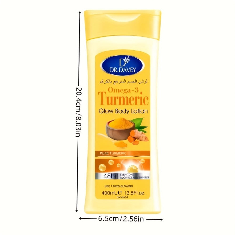 13.5oz Turmeric Body Lotion for Adults - Alcohol-Free Moisturizing Glow Formula with Turmeric Extract, Long-Lasting Hydration for dry & oily Light Beige, Unisex for all Beige Tones &  Light Beige Care, Full-Body Hydration Lotion