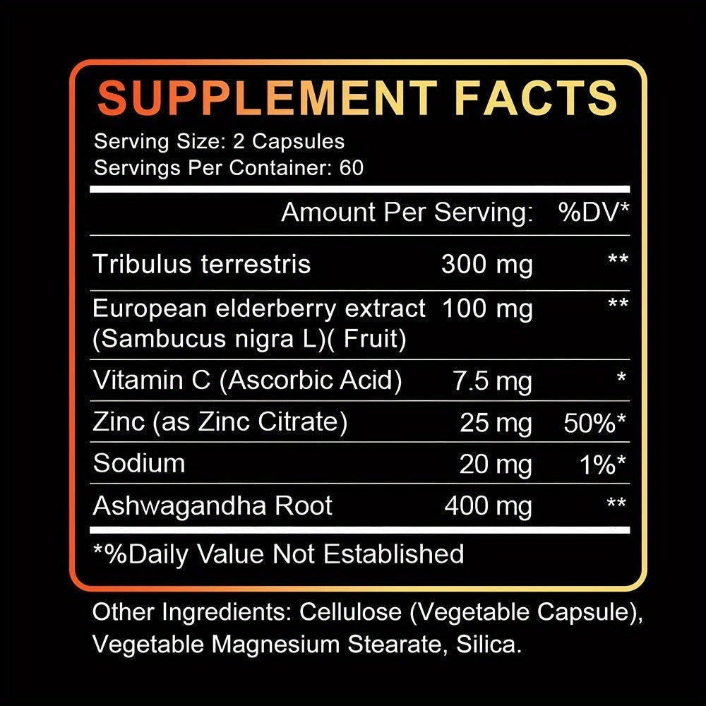 Girth Supplement - Contains Zinc, Sodium, Ashwagandha Root Extract - Supports Daily Use 120 Capsules