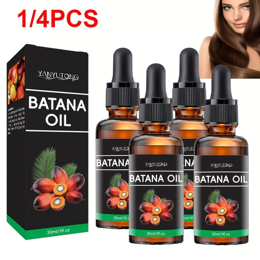 1/4pcs 30ml Batana essential oil package, used for moisturizing hair and scalp care, plant extract, lasting fragrance, wash free hair essence, ideal gift for Christmas and autumn birthdays, suitable for all types of hair