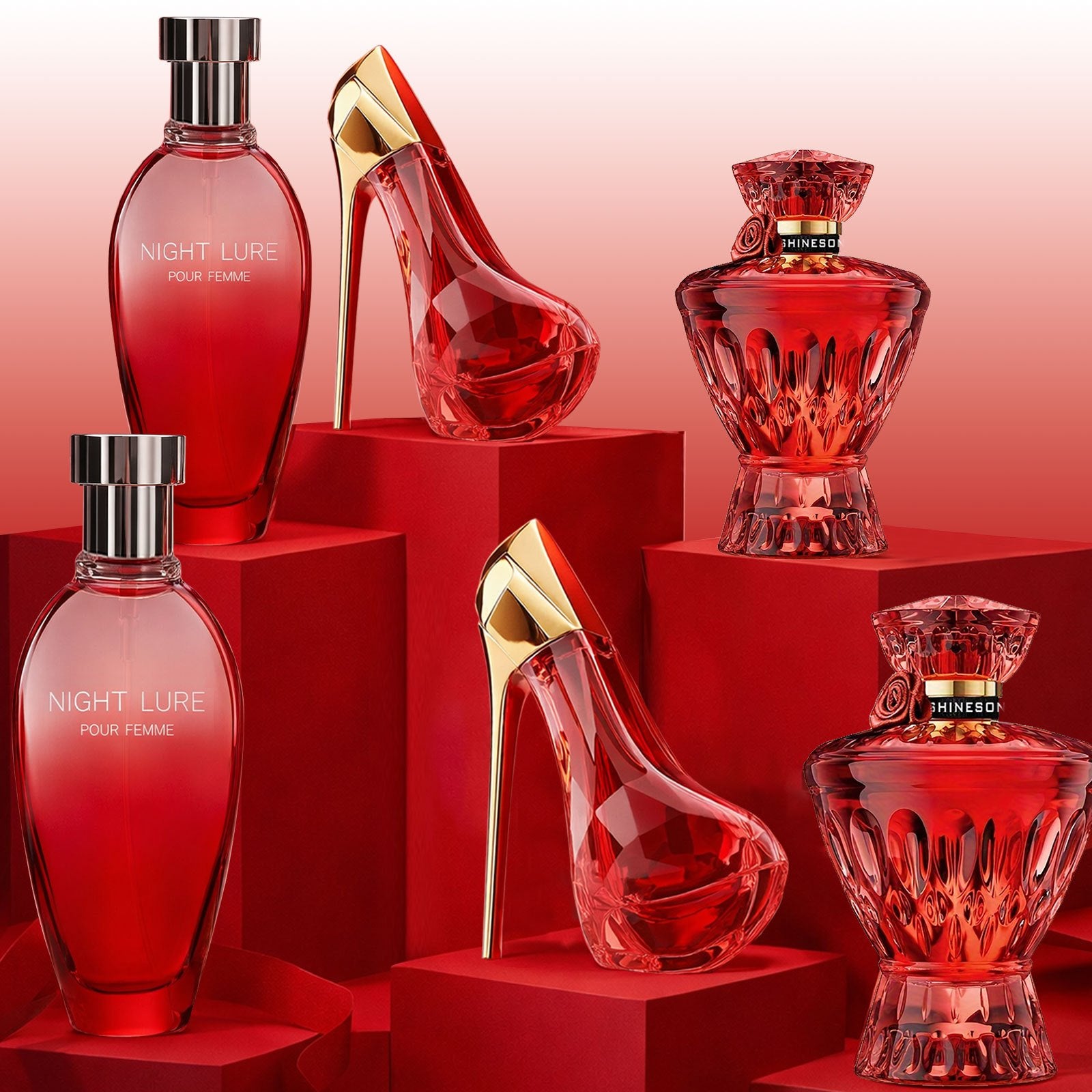 [3pcs Set] Night Lure Eau de Parfum for Women | Mysterious & Seductive Fragrance, Long Lasting Scent, Perfect for Night Out, Date, Party | Gift Idea by HINESO