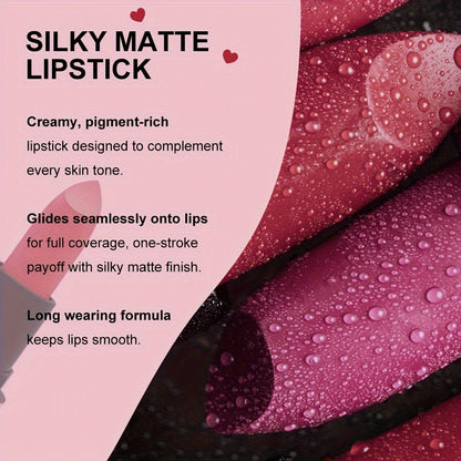 Matte Lipstick Set 6 Colors Waterproof Long Lasting Lip Gloss - Smudge Proof Non-Fading Velvet Lip Color Berry Red Tones for All Skin Types Daily Wear Special Events Holiday Gift