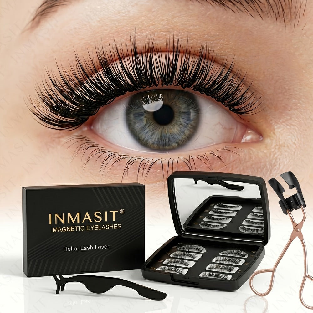 Local Warehouse 8pcs Quantum Magnetic Eyelash Set Makeup Lash Clusters Kit with 2 Styles of Applicators Tweezers And Brush 3D Magnetic False Lashes Beginner-Friendly Natural Set Idea for Daily Makeup Parties And Valentine'S Day Gifts Makeup for Wome