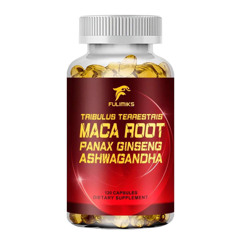 Men'S Supplements Capsules, with Tribulus Terrestris, Maca Root, Panax Ginseng, Ashwagandha, Support Vitality, Immune, for Daily Wellness, Packaging May Vary