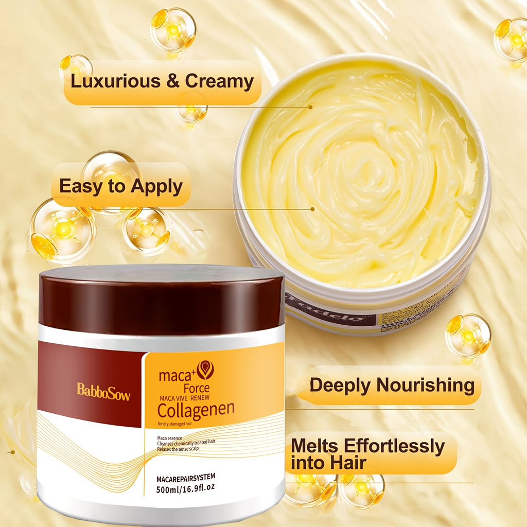 Collagen Hair Deep Conditioning Hair Mask Argan Oil Set |Maca Collagen Essence Repairing Hair Mask & Oil Set| Deep Conditioning for Damaged, Dry Hair - Restores Shine, Adds Strength & Elasticity Holiday Gifts for Women