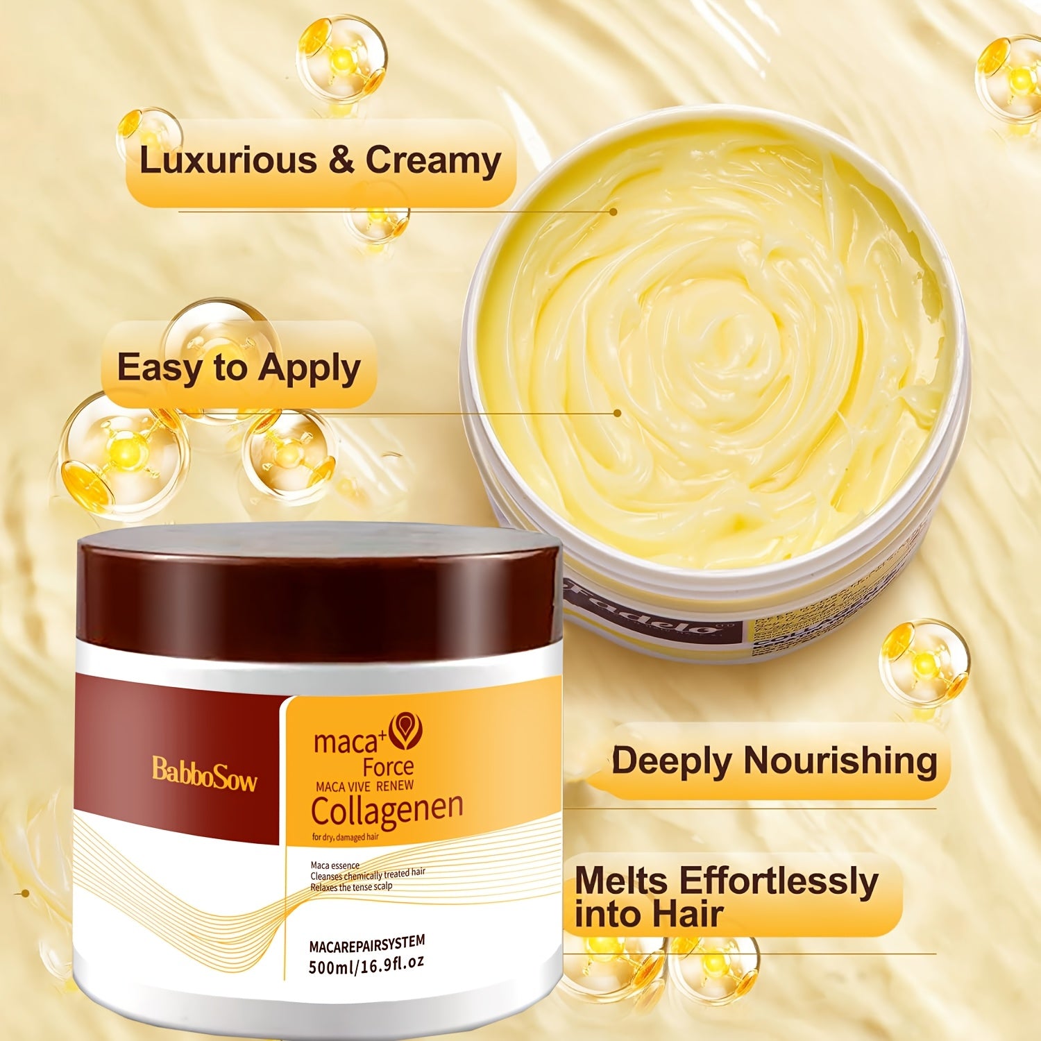 Collagen Hair Deep Conditioning Hair Mask Argan Oil Set |Maca Collagen Essence Repairing Hair Mask & Oil Set| Deep Conditioning for Damaged, Dry Hair - Restores Shine, Adds Strength & Elasticity Holiday Gifts for Women