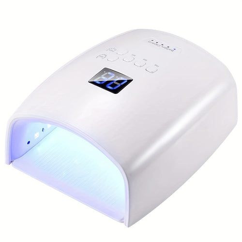 UV LED Nail Lamp 33 LEDs Gel Nail Dryer Rechargeable 4 Timer Settings for All Gel Polish Nail Art Manicure Tool Professional Home Salon Pink Blue White