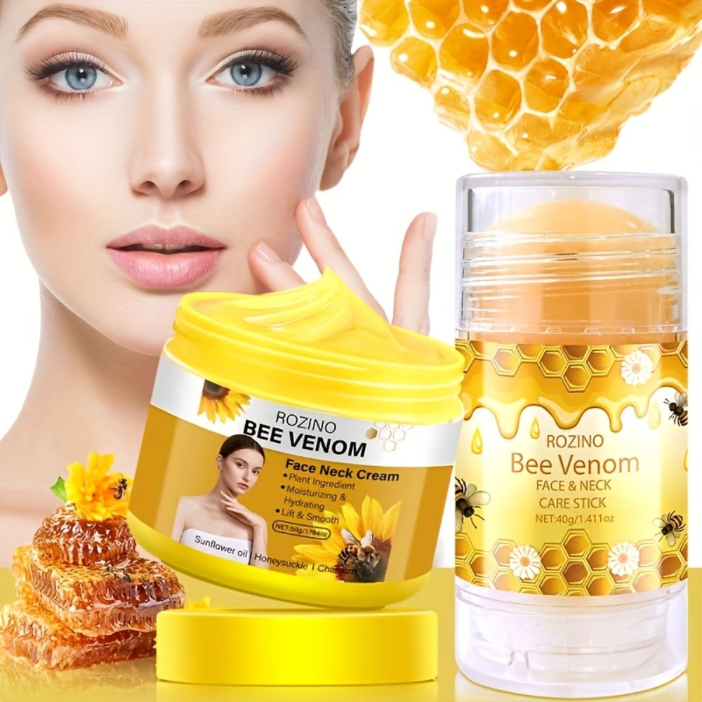 5pcs Bee Venom Care Set, Suitable For Lip, Face, Neck, Hands, Feet And Full-body Care. Moisturizing And Nourishing, Providing All-round Protection. Light And Non-greasy, Quickly Absorbed, Gentle And Non-irritating, Portable And Easy To Use