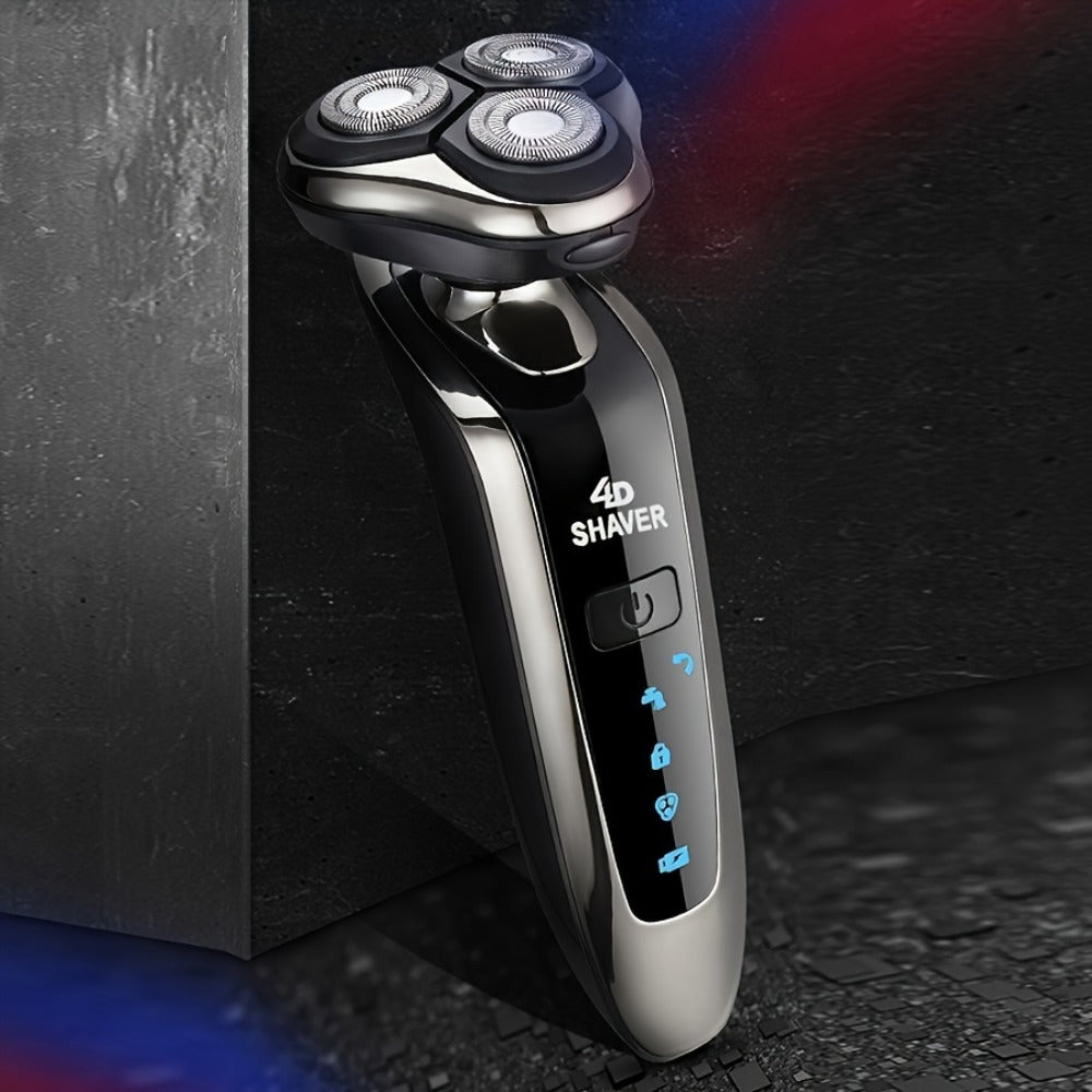 5-In-1 Electric Razor for Men, Rechargeable 3D Rotary Shaver, Electric Shaving Machine, Beard Trimmer, Nose Hair Trimmer, Facial Cleaning Brush, Perfect Father'S Day Gift Fordad, Husband, Boyfriend
