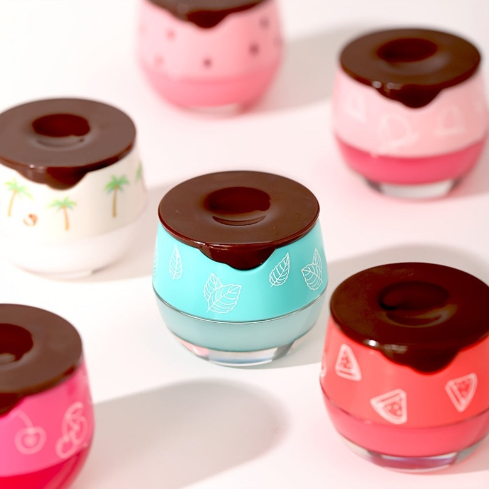 Set of 8 Lip Balms in Honey Pot, Featuring Flavors Like Honey, Strawberry, Apple, Watermelon, Cherry, Vanilla, Mint, And Aloe, Designed for Overnight Hydration And Moisturizing with Propolis
