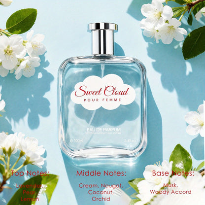Women's Perfume Fruity Floral Scent 3.38 oz | Pear Jasmine Vanilla Sandalwood Long Lasting Eau de Parfum for Dating Office Gift