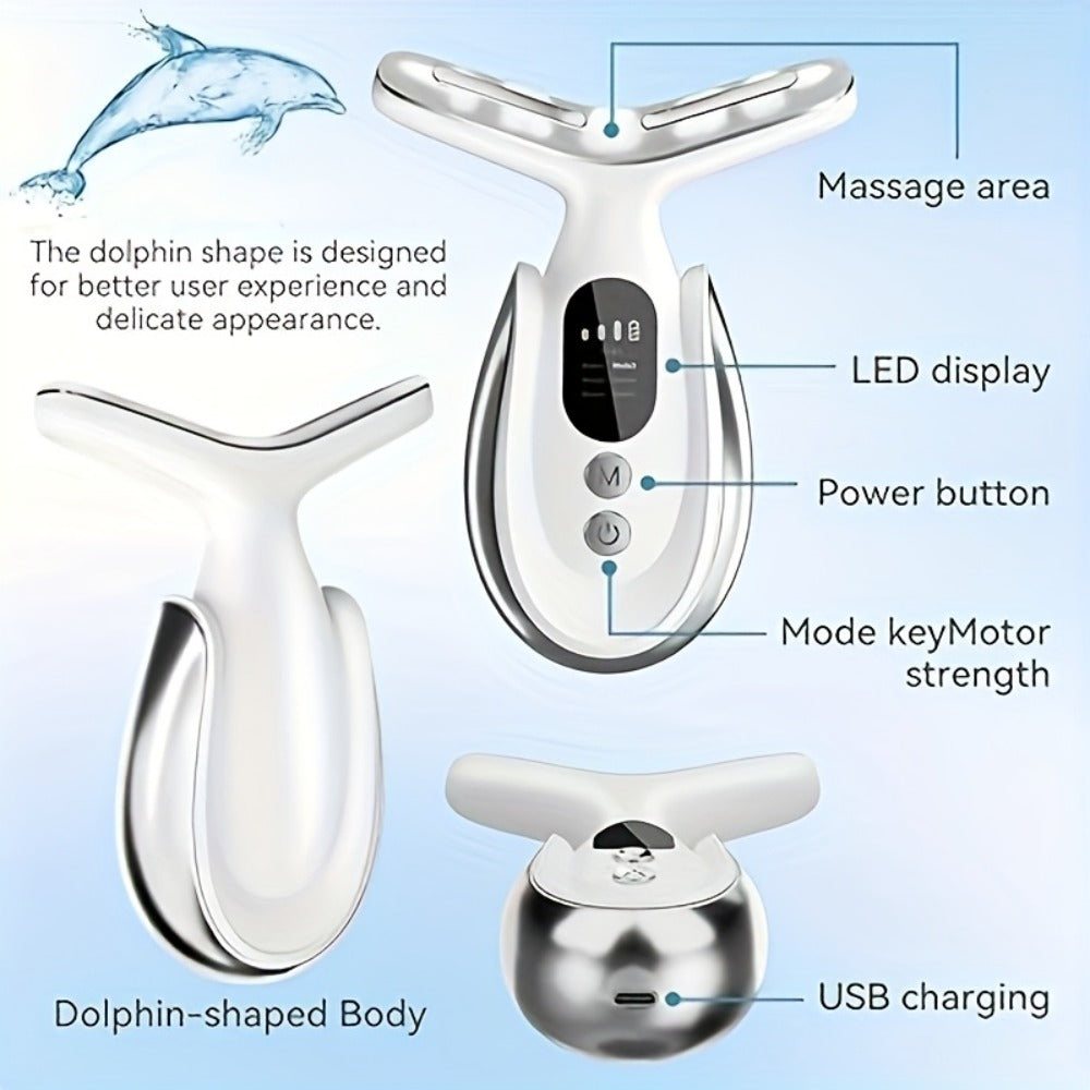7-In-1 Multifunctional Neck And Facial Massager with LED Lights - Rechargeable, USB Charging, Lithium Battery Gift for Mom on Mother'S Day