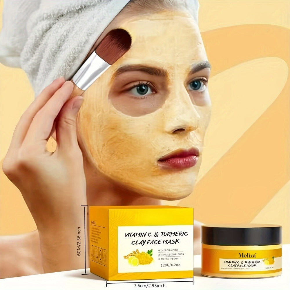 Turmeric Vitamin C Mud Mask - Deep Cleansing, Moisturizing And Firming Mask, Vitamin C Mask, Achieve Radiant, Smooth Skin - The Perfect Gift for Valentine'S Day And Mother'S Day