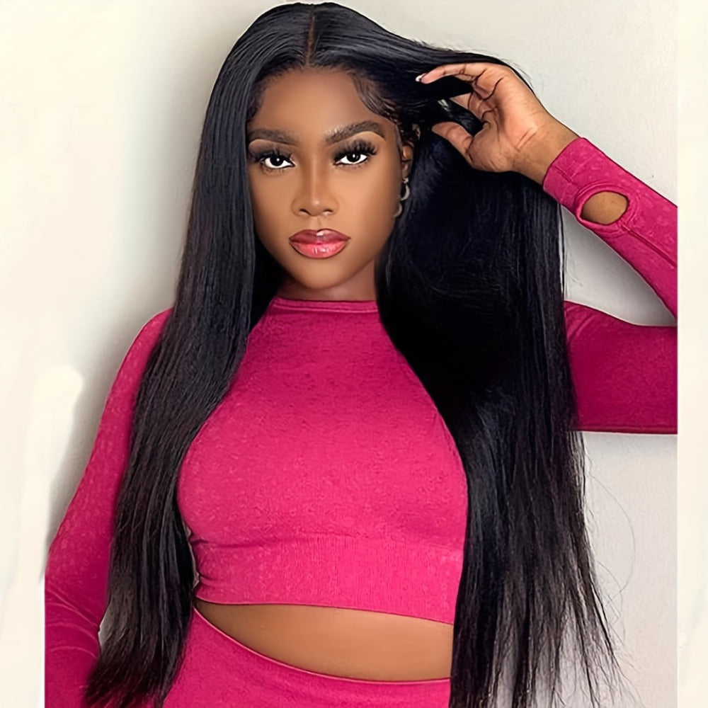 13x4 HD Lace Front Wig Human Hair 200% Density Brazilian Straight Wig Pre-Plucked Baby Hair Ear to Ear Swiss Lace Glueless Natural Hairline 8-38 Inch
