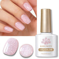 BORN PRETTY 0.34oz Snowflakes Pink Gel Nail Polish Jelly Color Sequins Soak Off Semi Permanent Gel Nails Art Gel Varnish DIY Christmas Nails
