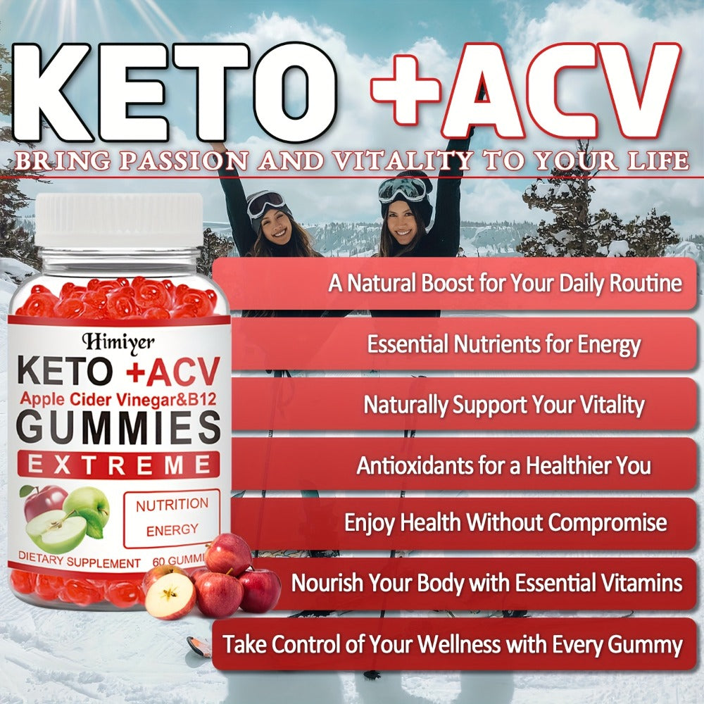 (1/3pcs)- [KETO + ACV GUMMIES] Apple Cider Vinegar Contains B12 And B6 - ANutrient-rich Vitamin Supplement, Suitable for Men And Women. MaintainConcentration, Gentle Intestines, Shiny Skin, Antioxidant. [ Worth Buying Back]