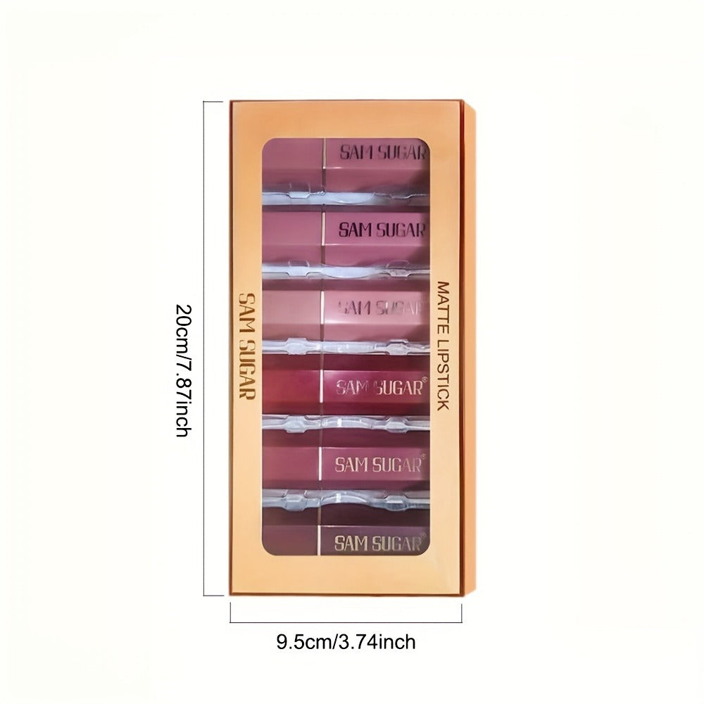 Lip Gloss Set Velvet Finish Moisturizing Lipstick 6pcs - Long-Lasting Hydrating Shiny Lip Balm Vibrant Berry Mixed Shades for All Skin Tones Everyday Makeup