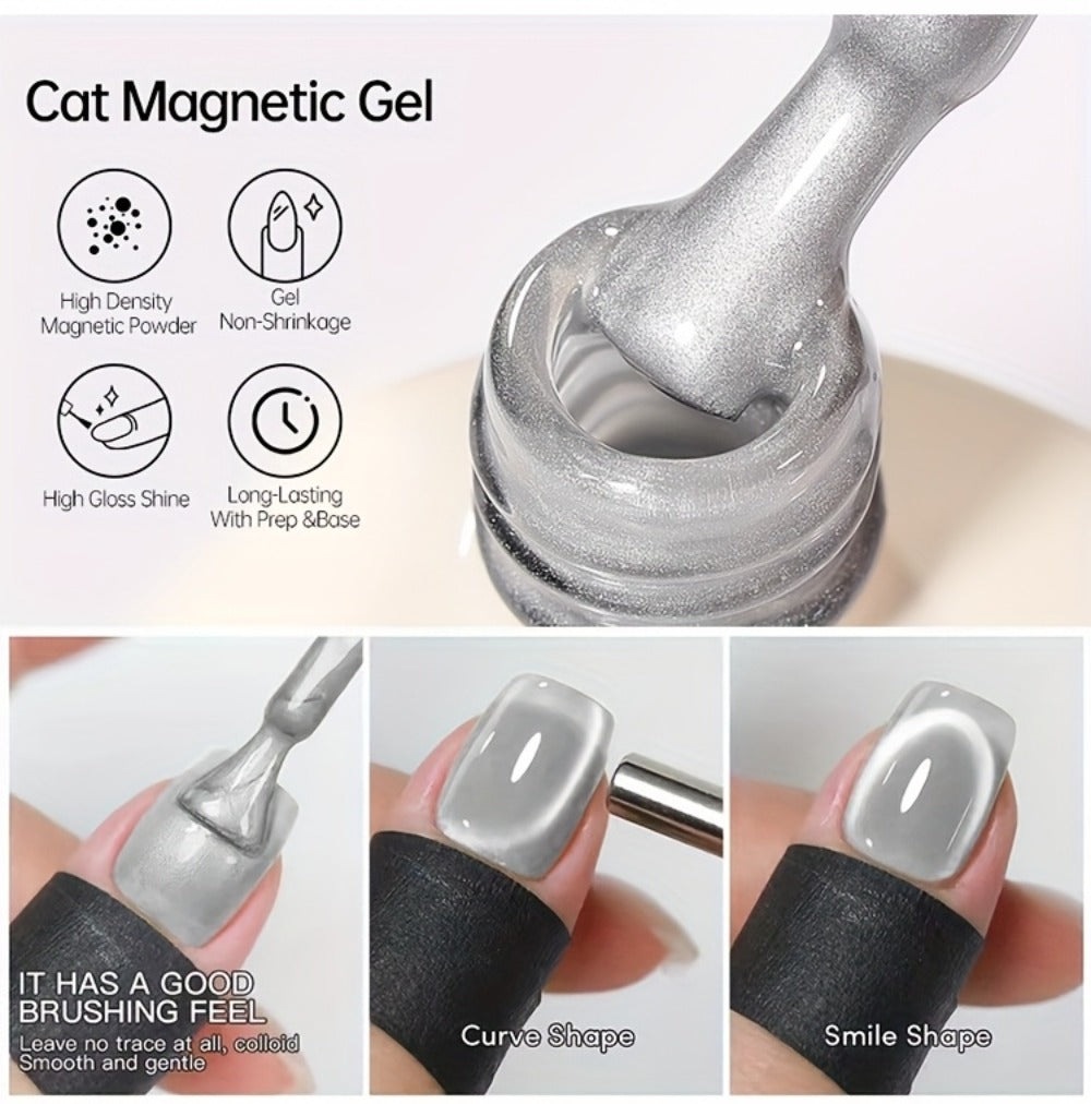 1 UR SUGAR Magnetic Gel Nail Polish - Quick-Dry Soak Off Cat Eye Magnetic Formula Suitable for /LED, Magnetic Stick Compatible Gel Polish - Professional & for Nail Art, Fall Winter Plum & Bordeaux Hues