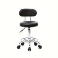 Round Shape Adjustable Salon Stool with Back And Line Black