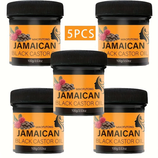 5pcs 100 Jamaica Black Castor Oil Hair Care Milk-Pure Cold Pressing, Deep Moisturizing, Supple And Shiny, Curly Hair Care, Preventing Dryness/Splitting/Knotting, Hair Care Milk, Mother'S Day Gift
