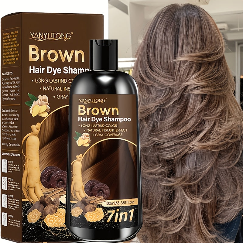 Introducing The Latest Enhanced 7-In-1 Hair Dye Shampoo with Triple Color Options, Infused with Ginger Oil, Biotin, Rosemary Oil, Castor Oil, And Additional Ingredients. It Is Mild on The Scalp And Effectively Conceals Gray Hair. Offered in Shades O