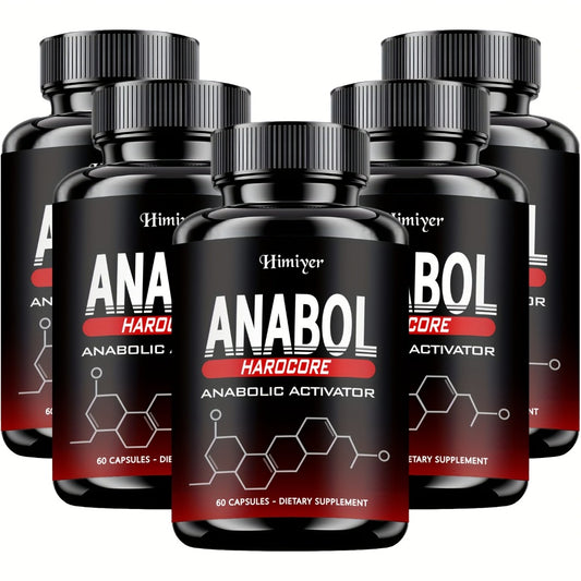 5 Packs ANABOL Capsules, Dietary Supplement for Men - Advanced, Strength, And Wellness Formula, 60 Capsules, 2-Year Shelf Life