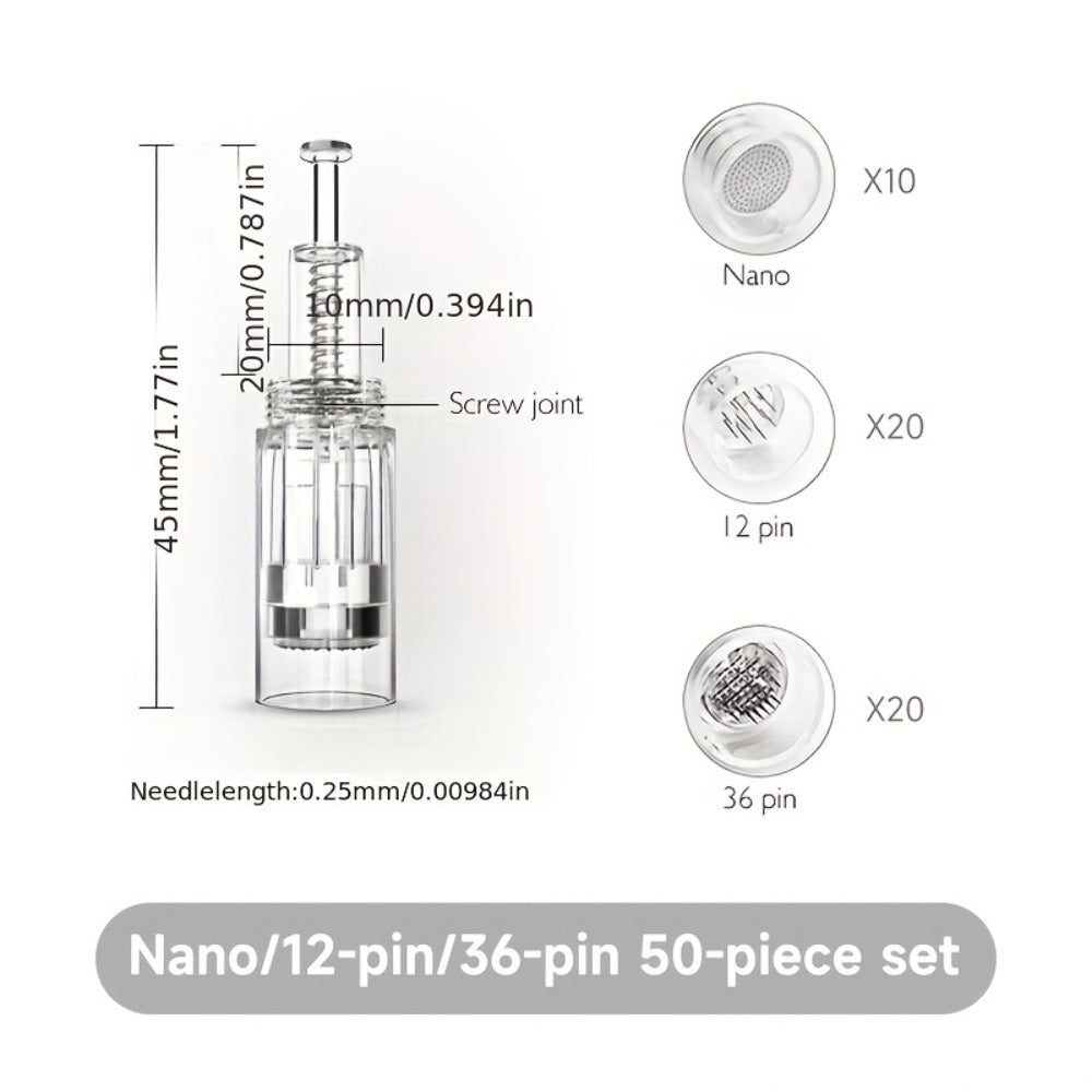 Household Skincare Electric Pen with 6 Adjustable Speeds, Wireless Design And Built-in Battery, 0.25mm Replacement Screw Heads, Available In Multiple Colors. Upgraded Aluminum Alloy Version with A Set Of 50 Accessory Heads.
