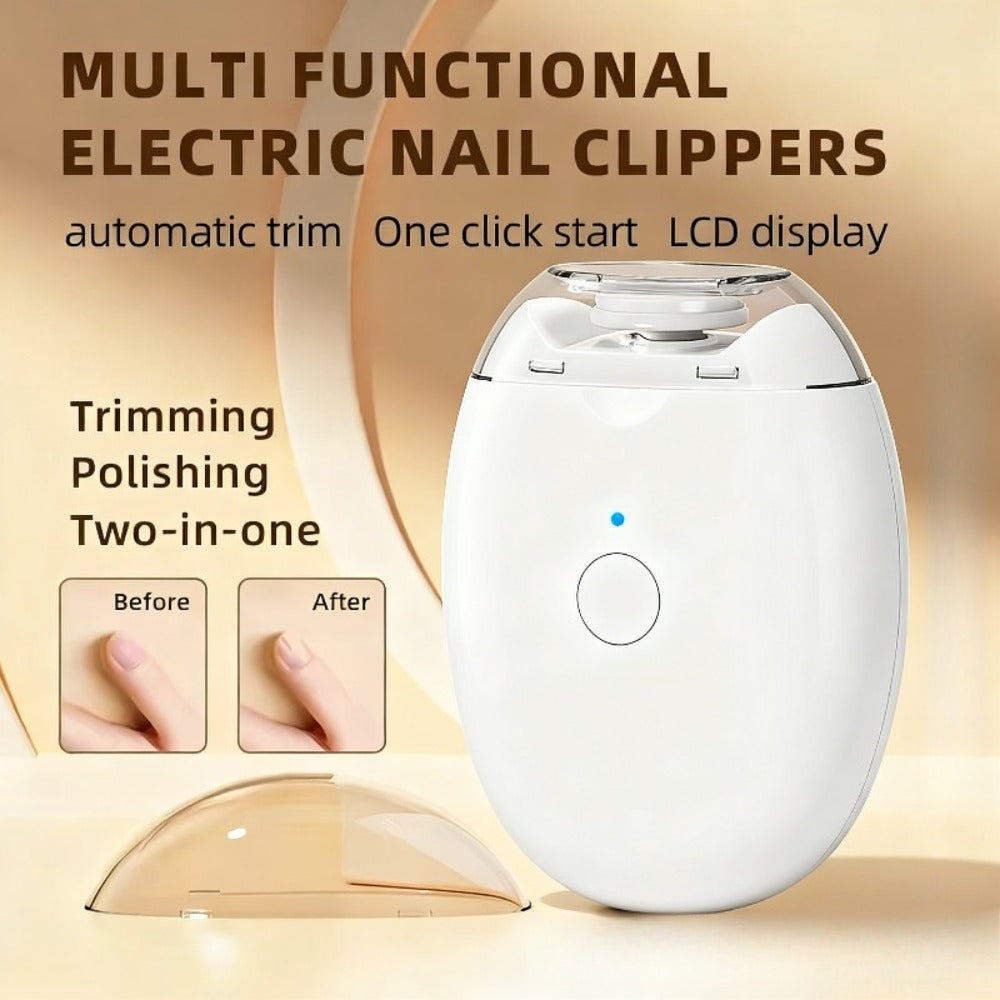 1/2pcs Rechargeable 2in 1 Electric Nail Clippers And Grinder Tool with Integrated Trimming And Polishing Multifunctional Nail Care for Adults USB Charging 36V Operating Voltage 500mAh Lithium Polymer Battery
