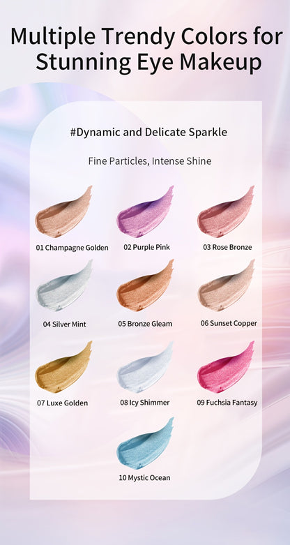 Jelly Eyeshadow 2pcs Shimmer Gel Single Color Sunset Copper High Gloss Long Lasting Fade Resistant Eye Makeup for Women Party Holiday Glam