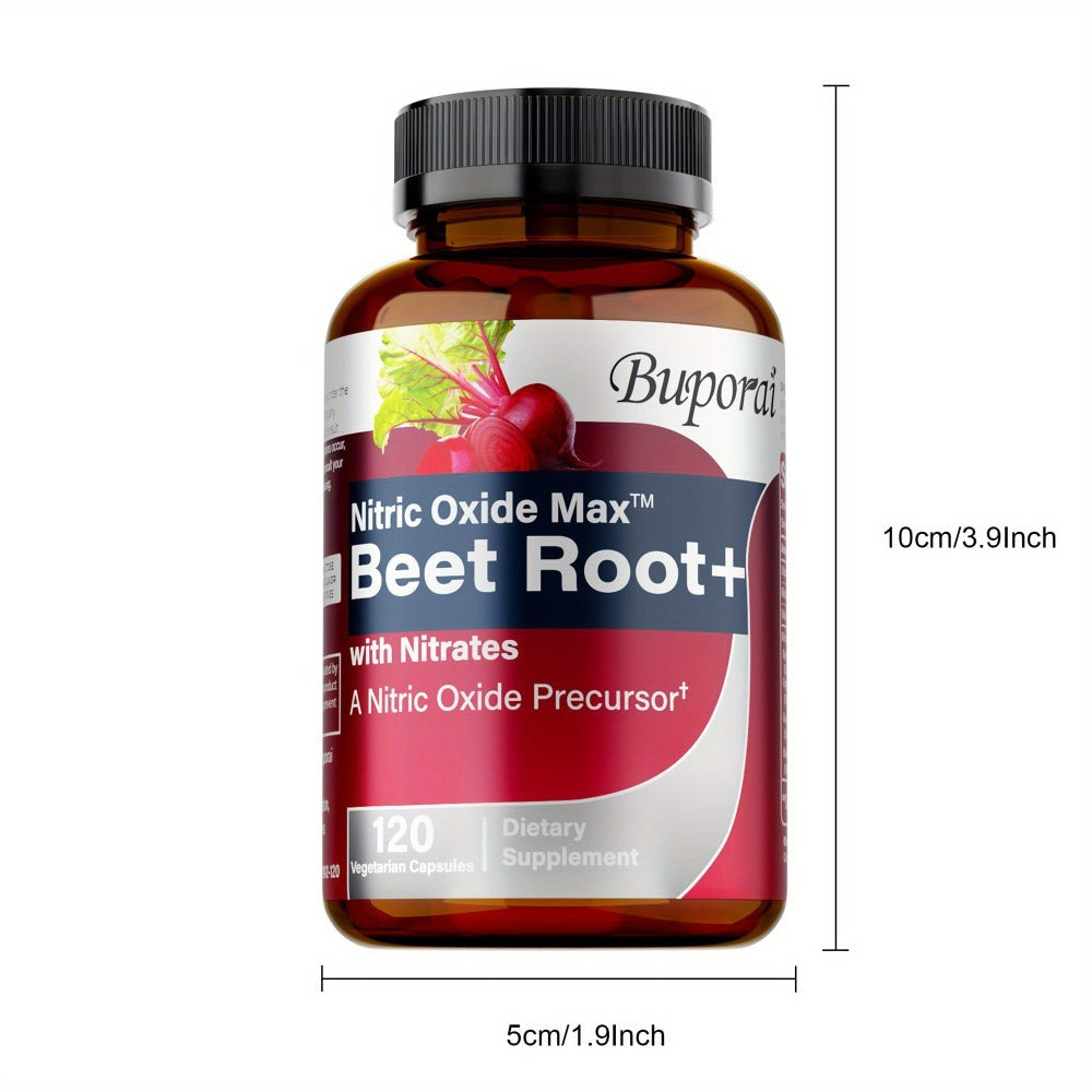 Nitric Oxide Beet Root - with Nitrates, Beet Root Powder, Black Pepper, Blood Pressure and Heart Health, Supports Nitric Oxide Production, Antioxidants - 120pcs
