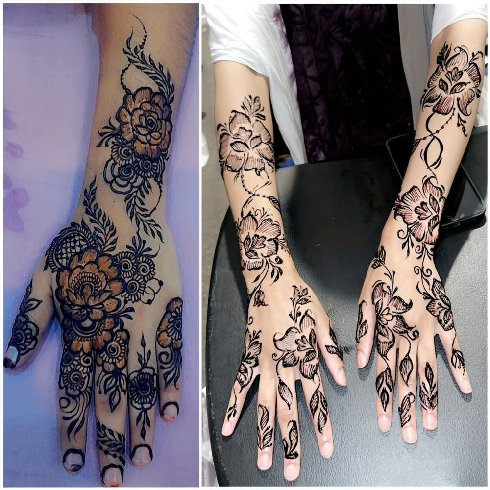 for. INK Premium Body Art Stencils: 2-Pack with Coffee Dye Ink And Flash Spray - Hollow Templates for DIY Freehand Ink Tattoos Designs