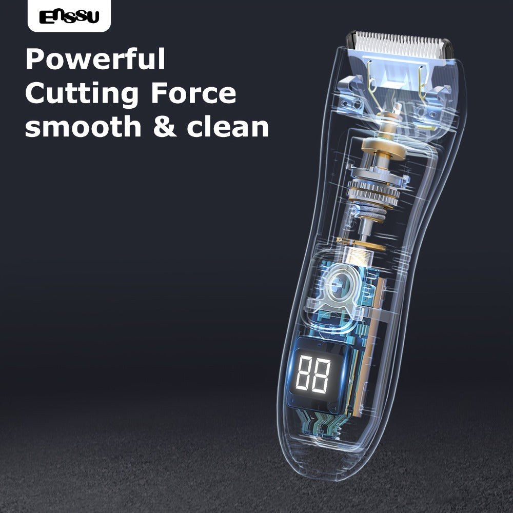 Professional Body Hair Trimmer, IPX7 And Replaceable Blade. LCD Display Screen, Men's Private And Full Body Electric Hair Clipper, Interchangeable Ceramic Blade Beauty Special, Men's Bikini Trimmer, Best Gift for Friends And Family ES030