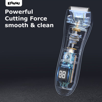 Body Hair Trimmer IPX7 Waterproof Electric Groomer for Men Replaceable Ceramic Blade LCD Display Full Body Bikini Private Parts Trimmer Shaver Gift