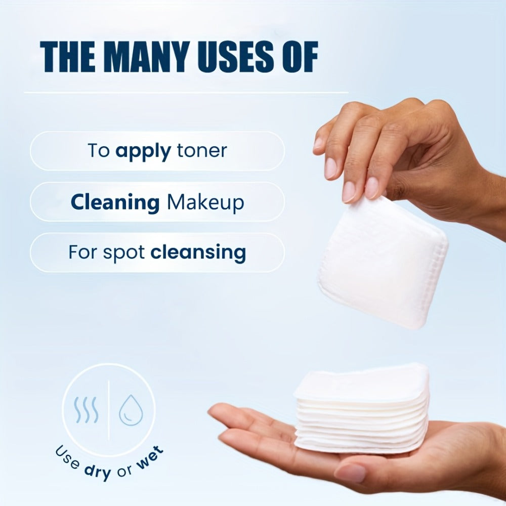 2 BOXES of Disposable Boxed Square Cleansing Pads, Extra Thick, Soft And Light Beige-Friendly, Wet And Dry, Suitable for Daily Cleansing And Skincare, 2.76 X 2.36 inch, 100pcs/Box