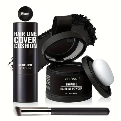 Hair Root Concealer Powder Hairline Touch-Up | Instantly Covers Gray Thinning Hair | Plant-Based Keratin Formula for Men & Women | Multiple Shades with Brush