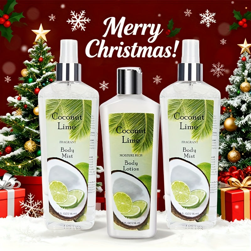 Christmas Gift! 3-Bottle Set of Body Care Fragrance Body Lotion And Perfume. Large Capacity, Gentle Cleansing And Moisturizing, Long-Lasting Fragrance. Suitable for Daily Use Or Dates, Specially Designed for Surprise Gifts