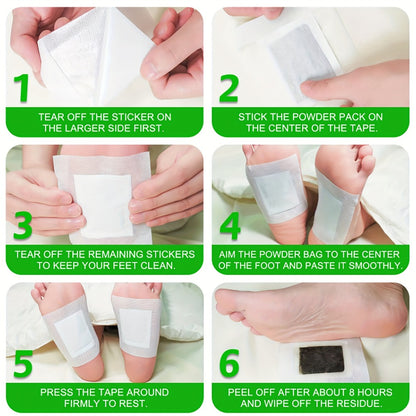 Foot Detox Patches Bamboo Vinegar & Ginger — Deep Cleansing Foot Pads, Natural Plant Ingredients, Alcohol-Free Moisturizing Foot Care Patch | 60 or 160 Pcs Set