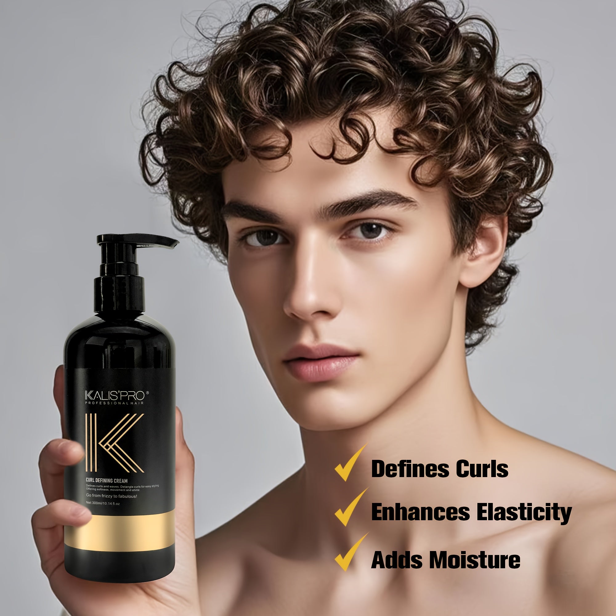 Men'S Controlled Chaos Curl Cream - A Styling Product Designed for Wavy And Curly Hair, Boosts Shine And Hydration, Leaves No Sticky Residue, Frizz, And Is Sulfate-Free (10.14Oz)