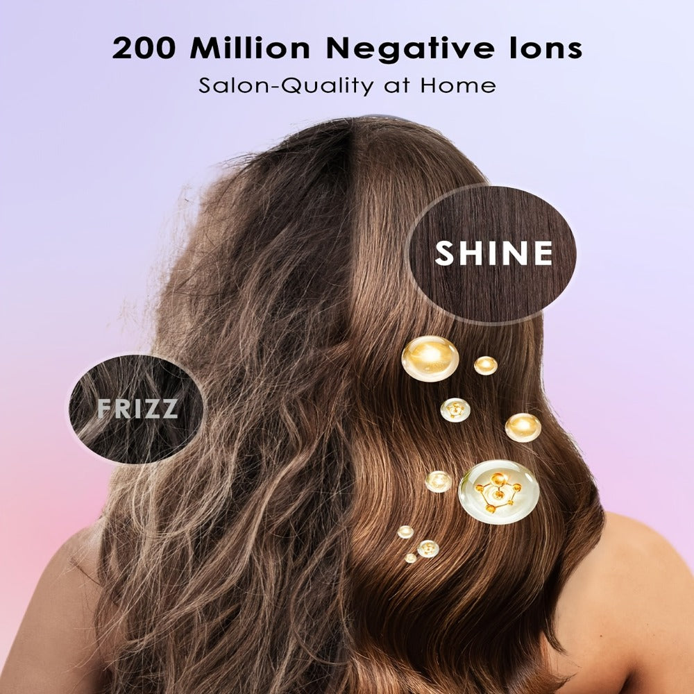 High-Speed Ionic Hair Dryer 110,000 RPM Brushless Motor — 500 Million Negative Ions, Ultra-Lightweight & Quiet Blow Dryer for Women, Smart Temp Control, Travel & Home