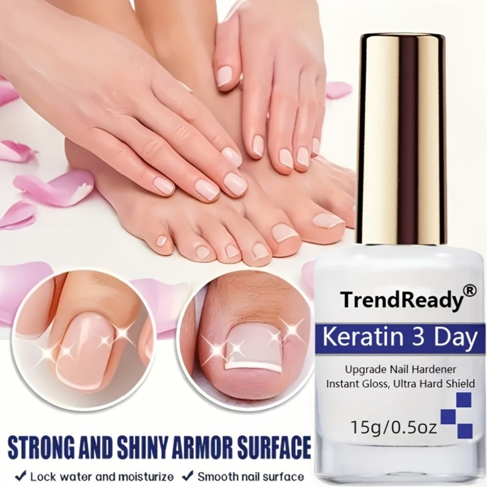 2PCS 0.51oz Nail Hardener | White Nail Hardener Extra Strong For Weak Nails | Long Lasting & Fast Drying Nail Polish For Weak Splitting Break | Manicure Essentials, Nail Care, Smoothes Nails | Halloween Gift, Christmas Gift, Nail Oil