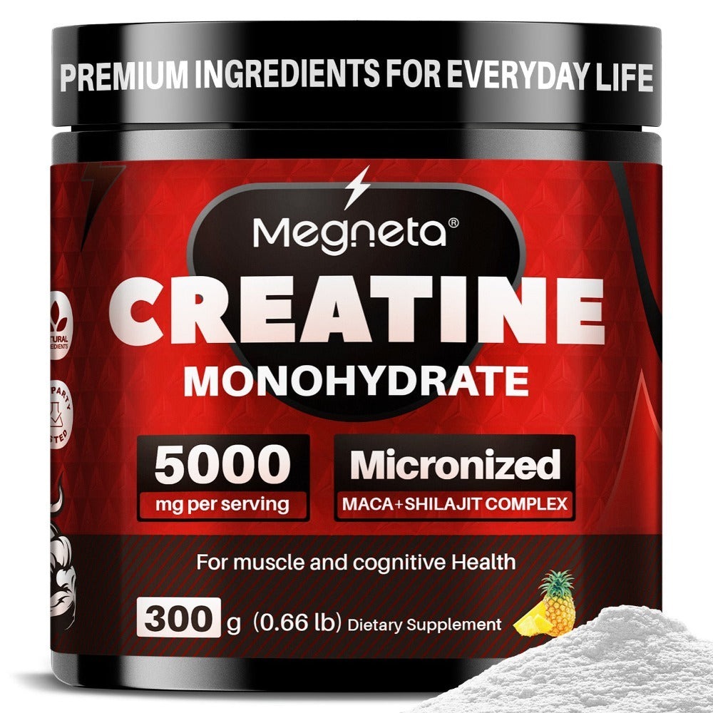 Micronized Creatine (5000 for MG Per Serv) - Energy, Muscle, Recharge, Mental Clarity - No Artificial Sweeteners & Flavors - 300 G (60 Servings)