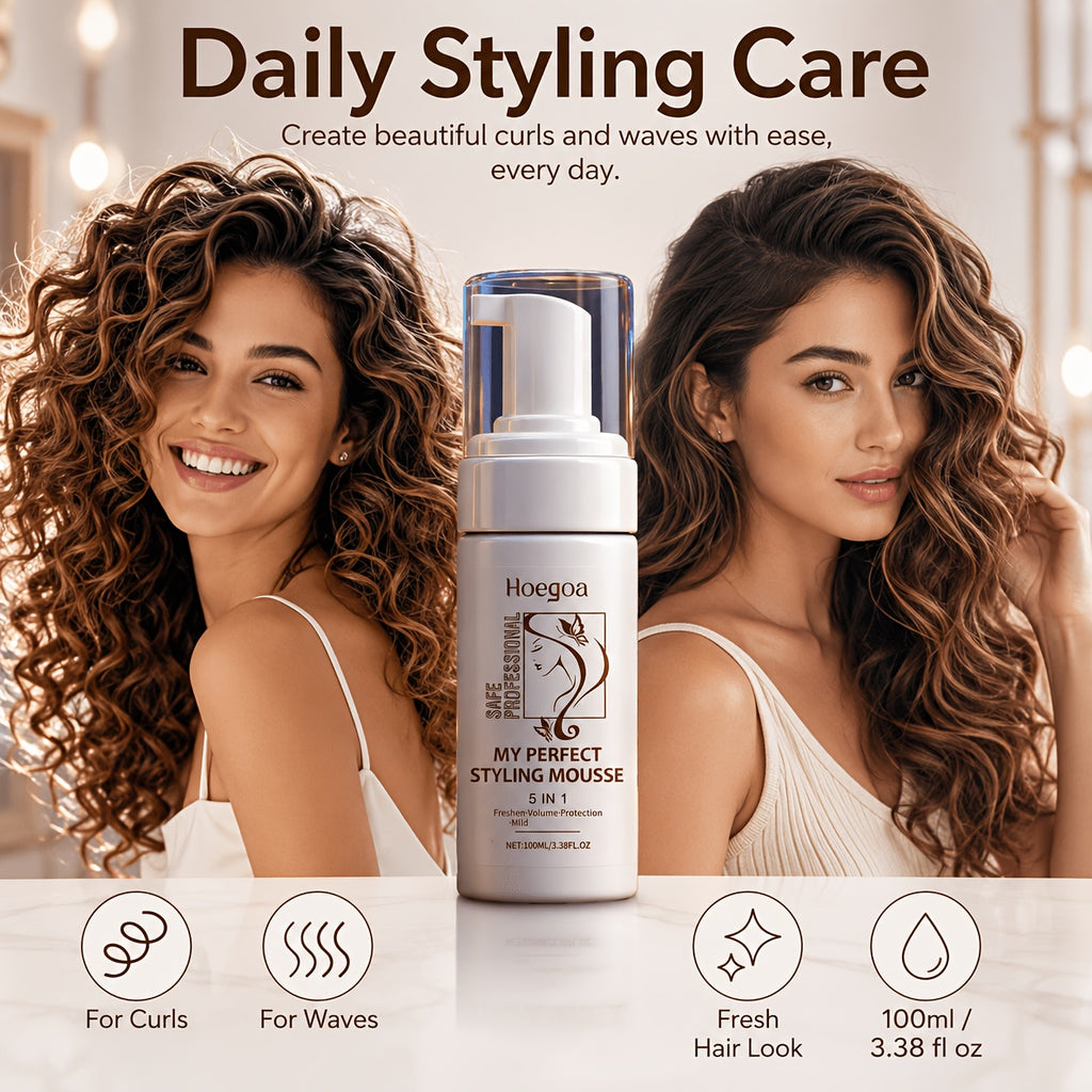Hair Styling Mousse 100ml/3.38fl.oz, Mint Extract, Hyaluronic Acid, Mild Ingredients, Lasting Styling And Moisturizing, Make Hair Look Good All Day Long, Gift for Women, Mom, Girlfriend