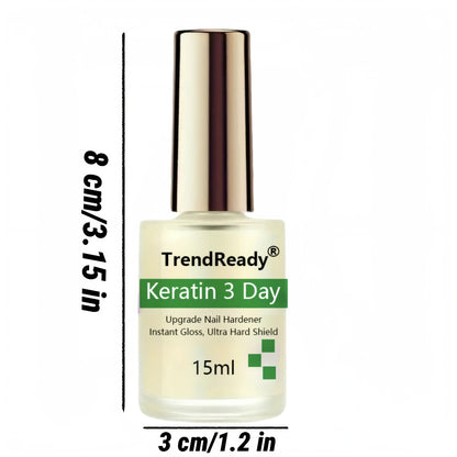 Nail Hardener for Weak Nails 2PCS Clear Nail Protein Hardener Base Coat with Vitamin E Hyaluronic Acid Quick Dry Ridge Filler Concealer Polish for Nails Toenails Nail Strengthener Treatment 0.51oz Each