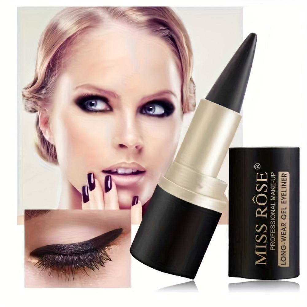 Matte Eyeliner Gel Pencil 3pcs Black Waterproof Long-Lasting Smudge-Proof Creamy Single Tip Eye Liner Sweat-Resistant Gentle Skin Professional Eye Makeup Women
