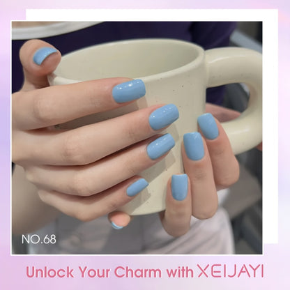 Gel Nail Polish Set 9 Colors - Macaron High Saturation LED UV Gel Polish Kit in Square Bottles for Salon & DIY Nail Art, Long-Lasting Chip-Resistant Finish