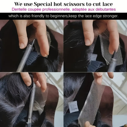 Wear and Go Wig Human Hair 4x4 HD Lace Closure — Glueless, Pre-Plucked, 200% Density, Straight, Pre-Cut Lace, Ready to Wear Wig for Women, Natural Black, 16–36 Inch