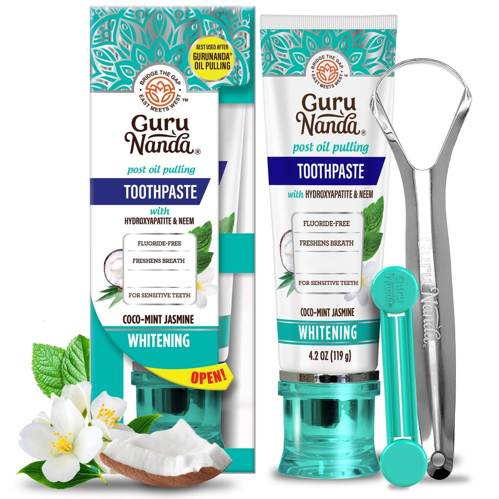 GuruNanda Fluoride Free Whitening Toothpaste with Hydroxyapatite - 1 Pk