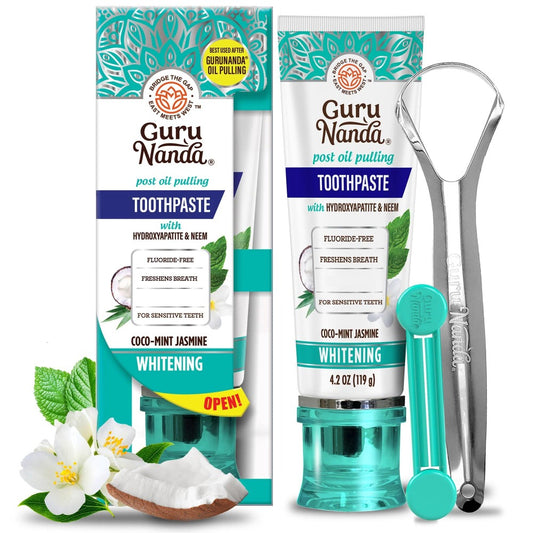 Whitening Toothpaste Fluoride Free with Hydroxyapatite Natural Teeth Whitening Toothpaste for Sensitive Teeth Stain Removal Fresh Breath Enamel Support Daily Oral Care
