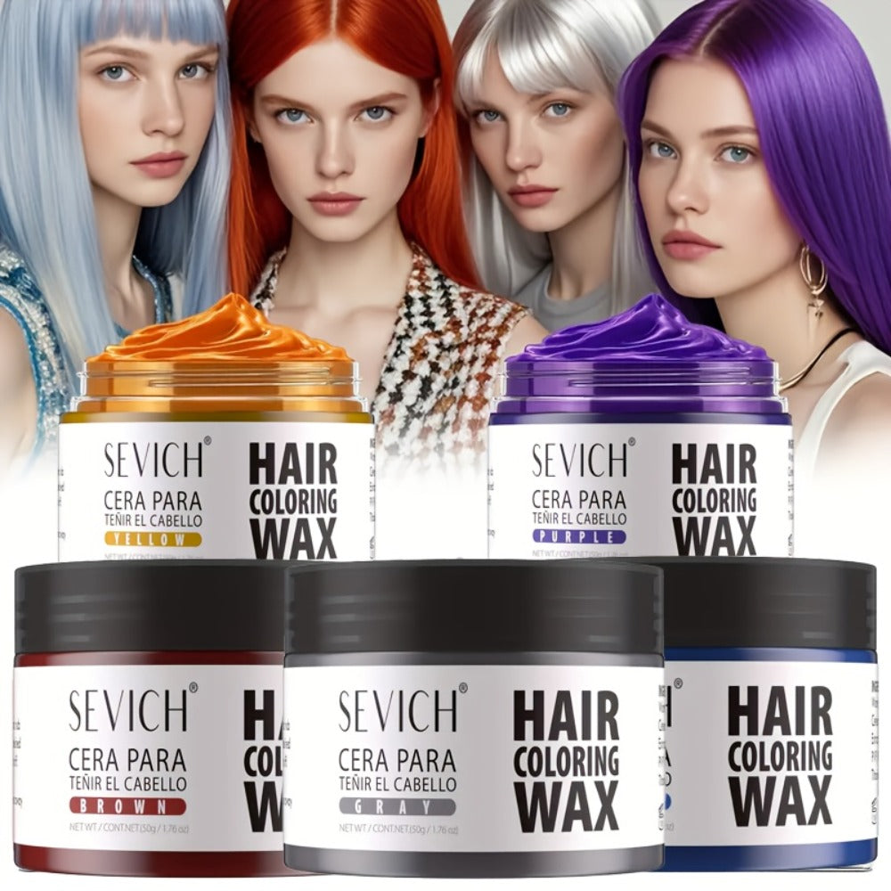 Hair Color Wax Temporary - Instant Hair Dye Wax for Parties Cosplay Festivals - Strong Hold Styling Wax with Vibrant Color for All Hair Types Men Women Kids
