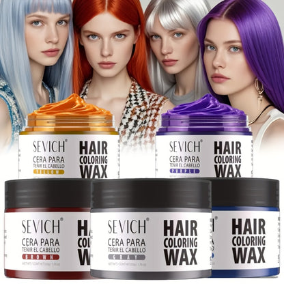Hair Color Wax Temporary - Instant Hair Dye Wax for Parties Cosplay Festivals - Strong Hold Styling Wax with Vibrant Color for All Hair Types Men Women Kids